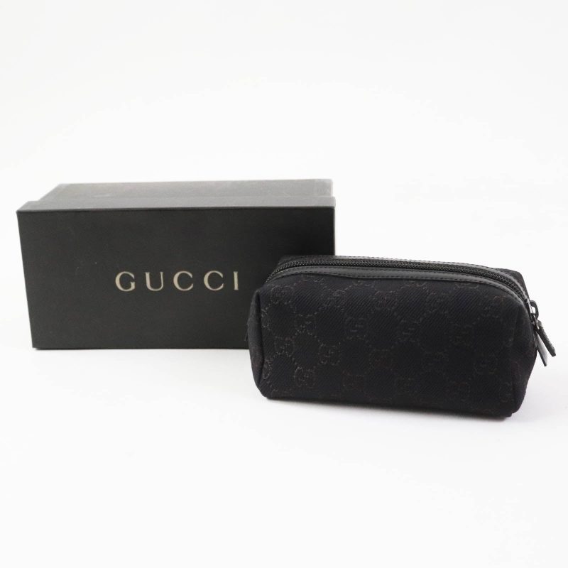 Gucci GG Canvas Leather Cosmetic Pouch 29596 - Barde - Image 2