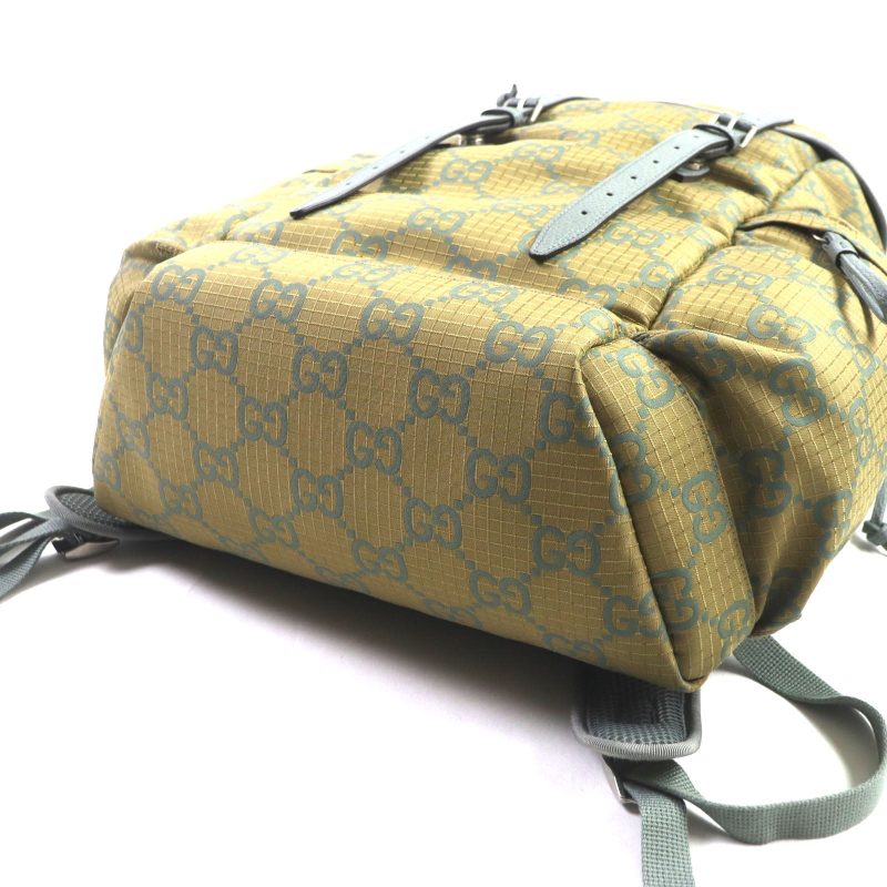 Gucci GG Ripstop Nylon Leather Backpack Khaki - Barde - Image 5