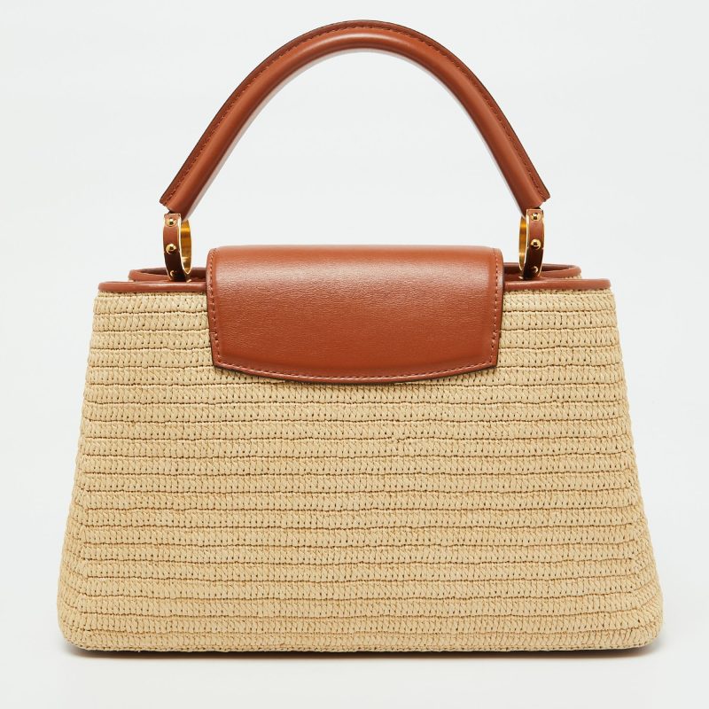 Louis Vuitton Raffia And Leather Trim Capucines Mm Bag - Barde - Image 3