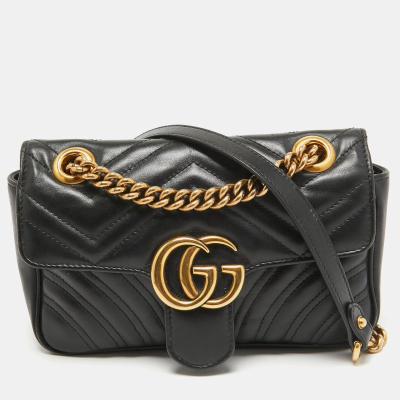 Gucci  Matelassé Leather Mini Gg Marmont Shoulder Bag - Barde
