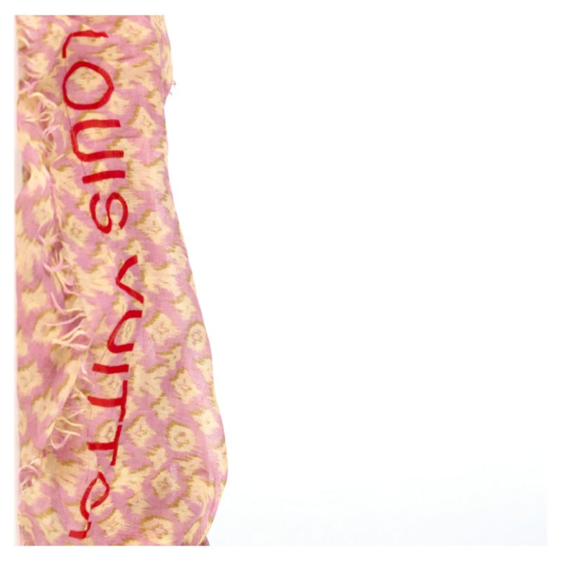 Louis Vuitton Monogram Logo Scarf in Pink Wool-Silk Blend - Barde - Image 6