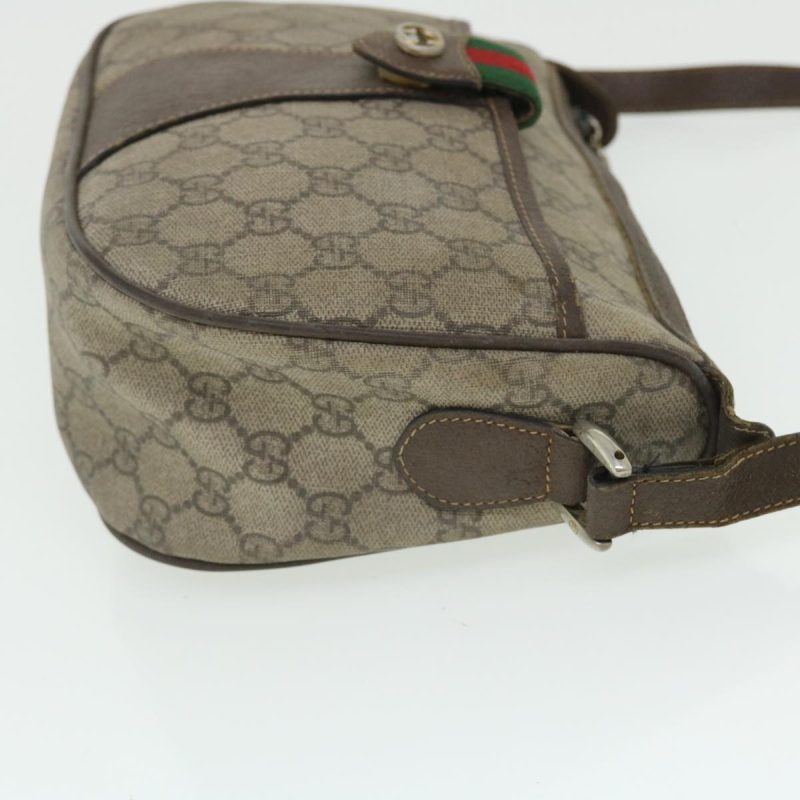 Gucci GG Canvas Web Sherry Line Shoulder Bag Beige Red - Barde - Image 4