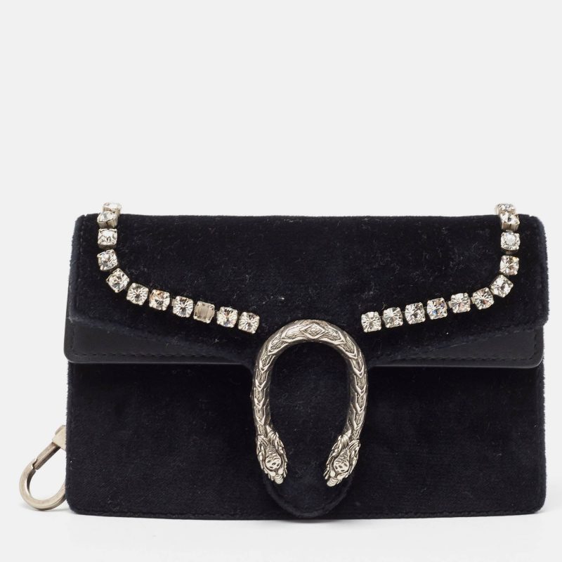 Gucci  Velvet And Leather Super Mini Dionysus Chain Bag - Barde