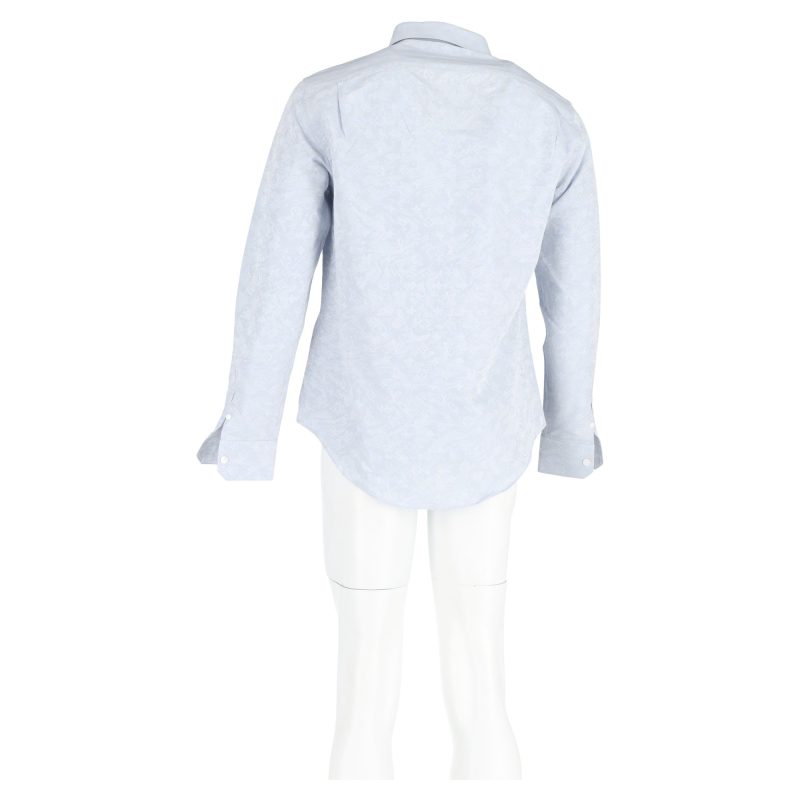 Louis Vuitton Monogram Print Long Sleeve Shirt in Blue Cotton - Barde - Image 6
