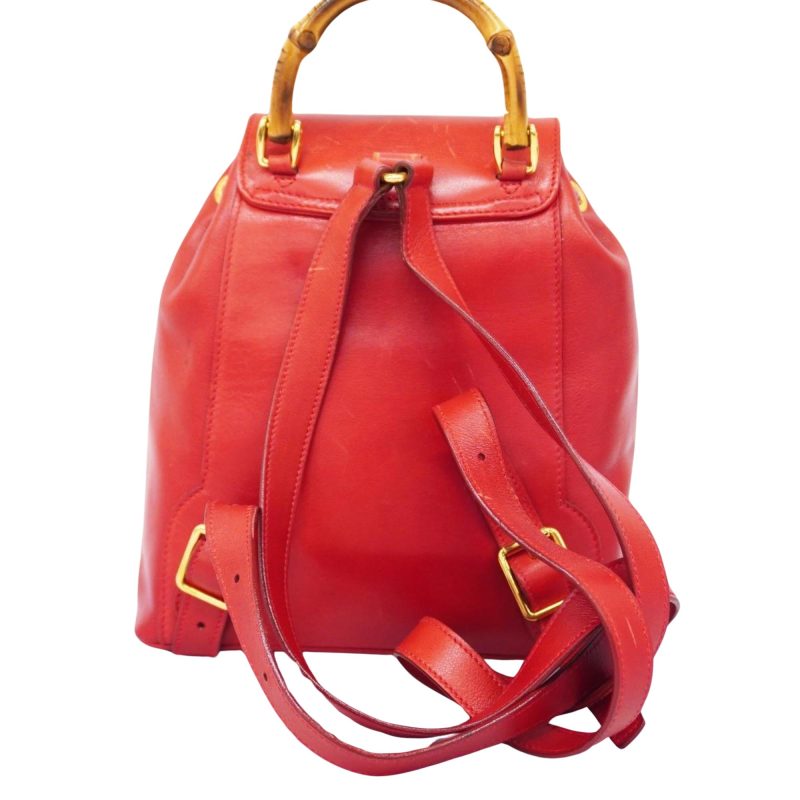 Gucci Bamboo  Leather Backpack Bag () - Barde - Image 2