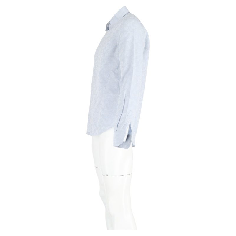 Louis Vuitton Monogram Print Long Sleeve Shirt in Blue Cotton - Barde - Image 5