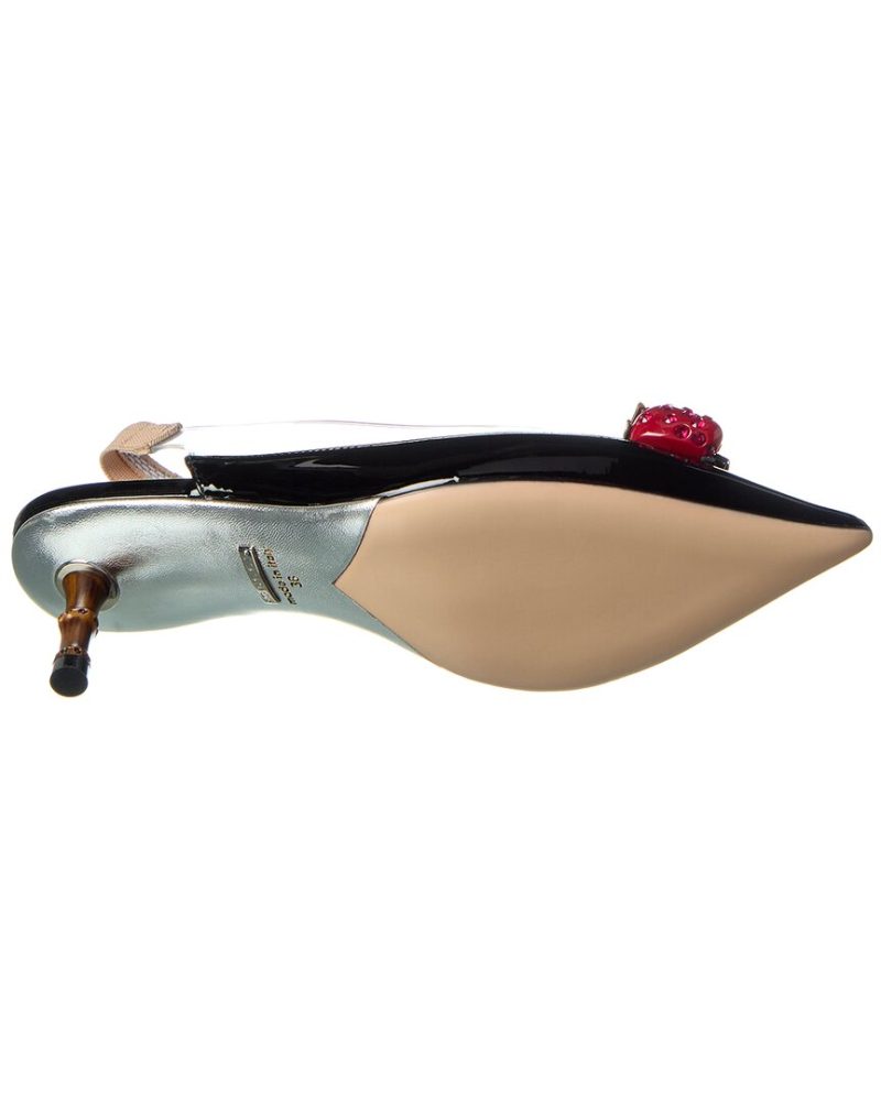 Gucci Vinyl & Patent Slingback Pump - Barde - Image 4