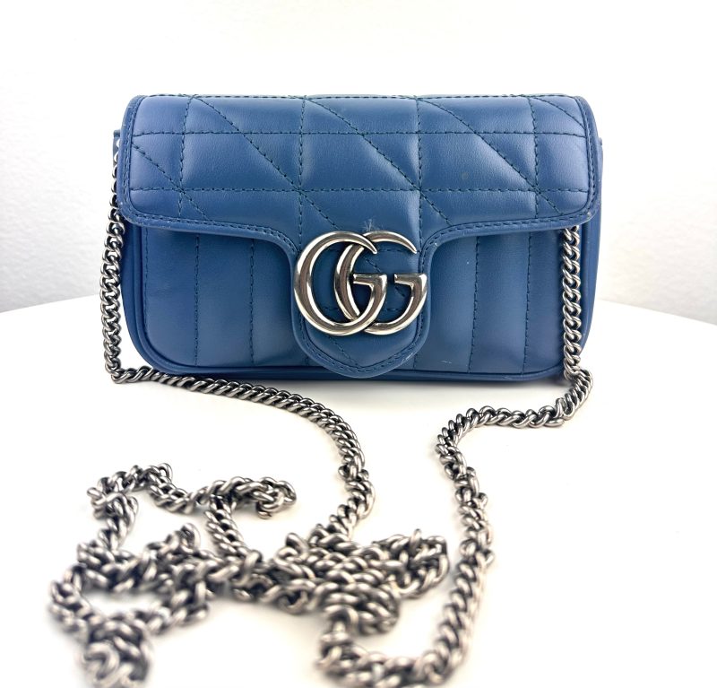 Gucci GG Marmont Super Mini Leather Navy - Barde