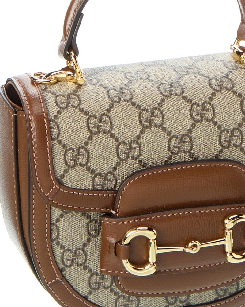 Gucci Horsebit 1955 Mini Top Handle GG Supreme Canvas & Leather Tote - Barde - Image 3