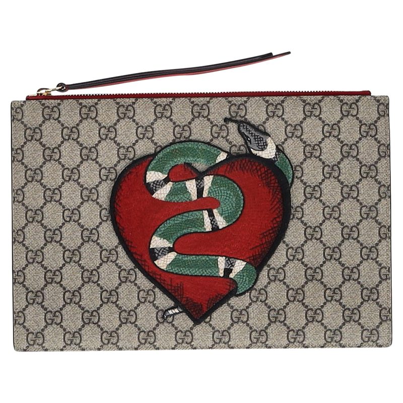 Gucci Limited Edition Supreme Kingsnake Pouch Bag in Multicolor Canvas - Barde