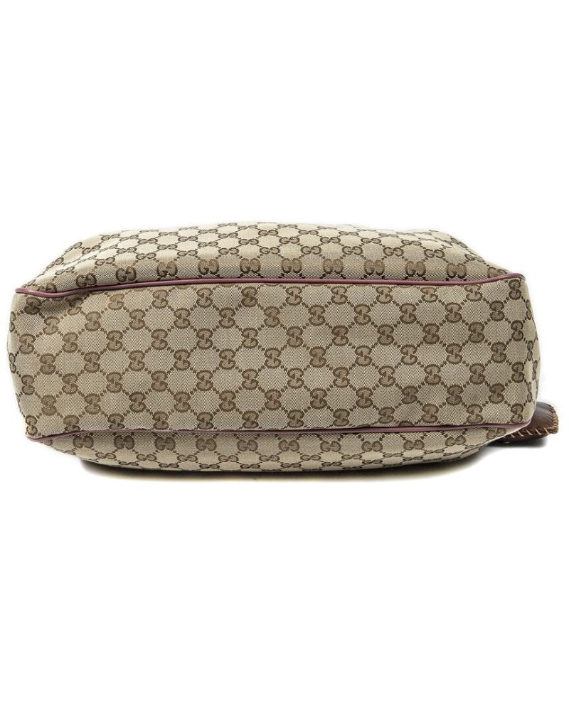 Gucci Beige & Brown & Pink Monogram Canvas Medium Sukey Top Handle Tote - Barde - Image 3