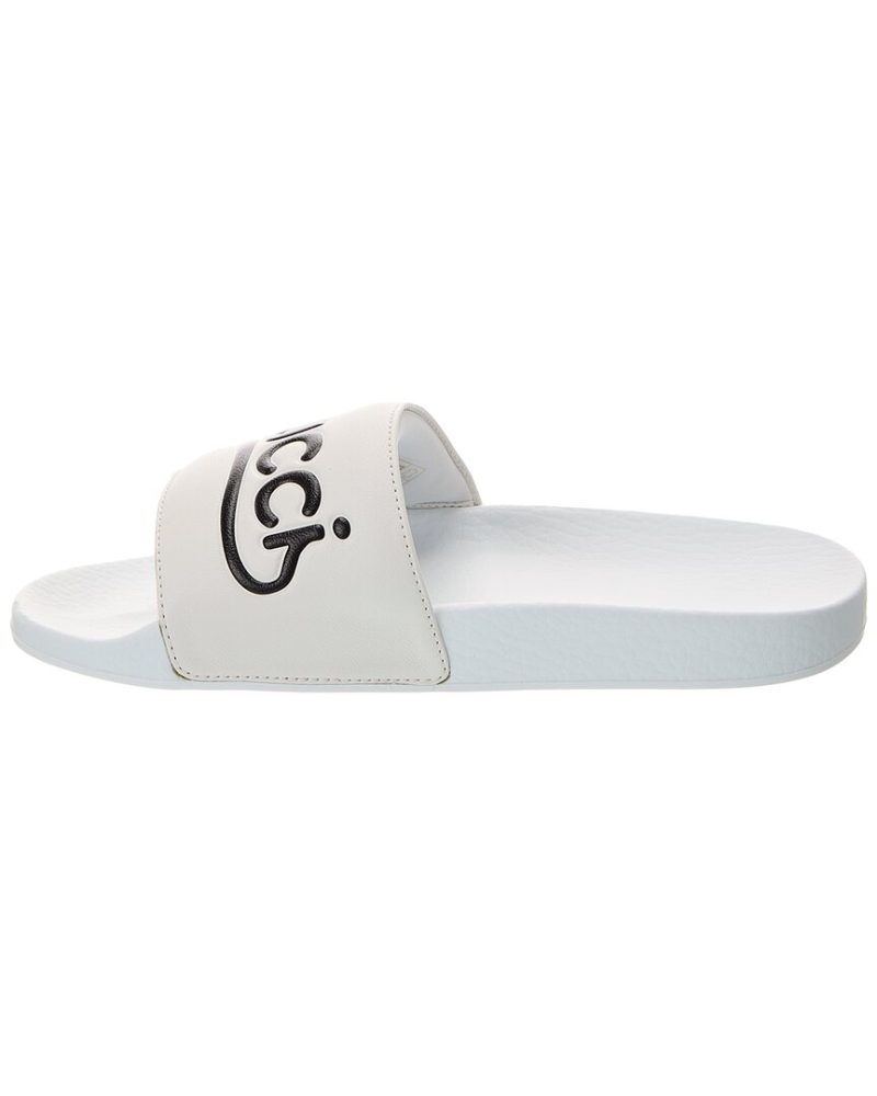 Gucci Kitty Logo Leather Slide - Barde - Image 2