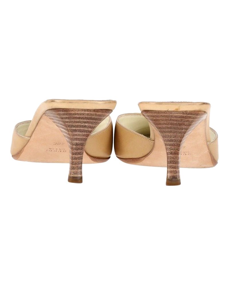 Gucci Vintage Mules in Beige Leather - Barde - Image 3