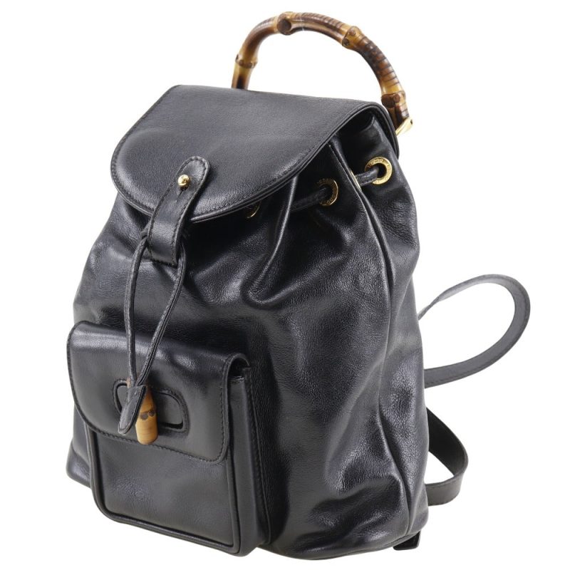 Gucci Bamboo  Leather Backpack Bag () - Barde - Image 6