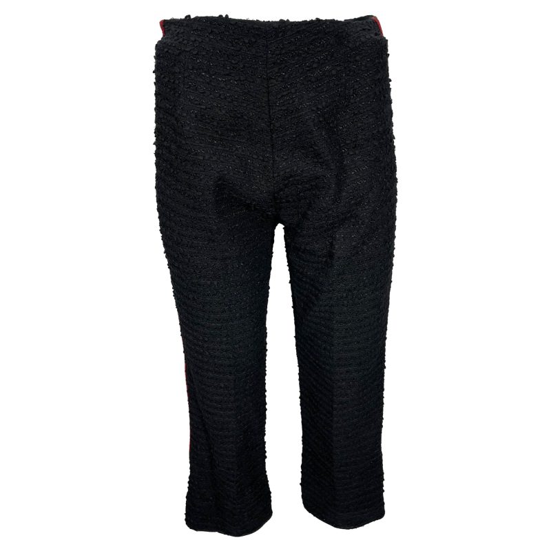Gucci Lace Trim High-Rise Cropped Trousers in Black Cotton Tweed - Barde