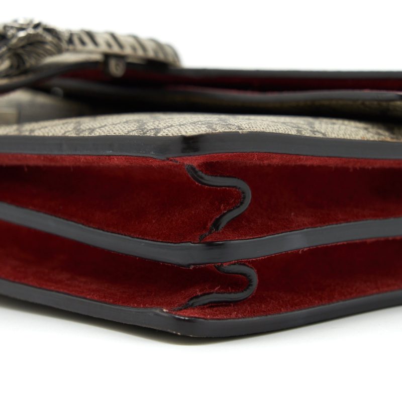 Gucci Dionysus Shoulder Bag Red/GG Supreme Canvas SHW - Barde - Image 9