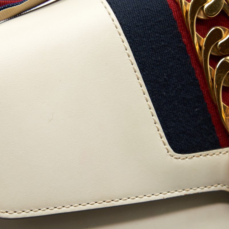 Gucci Small Sylvie Shoulder Bag White GHW - Barde - Image 10