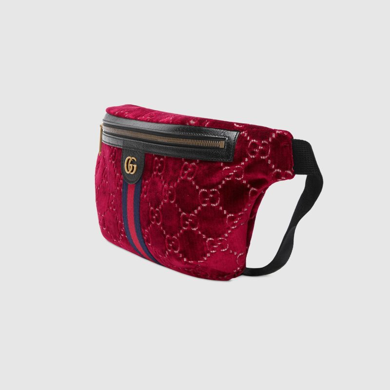 Gucci Gg Monogram Velvet Belt Bag In Cipria - Barde - Image 2