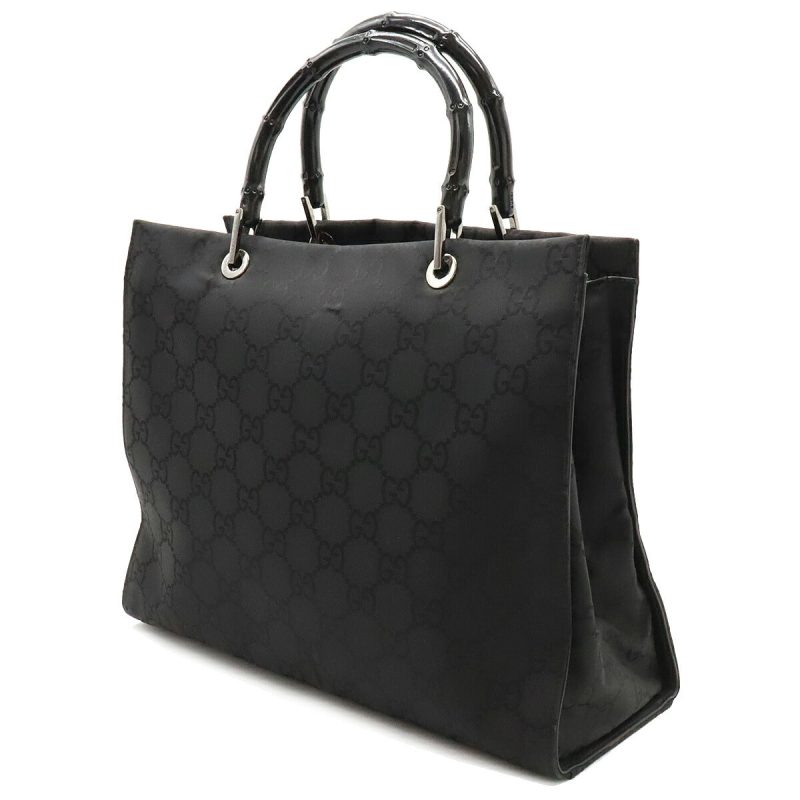 Gucci Nylon Bamboo Handbag Black - Barde - Image 2