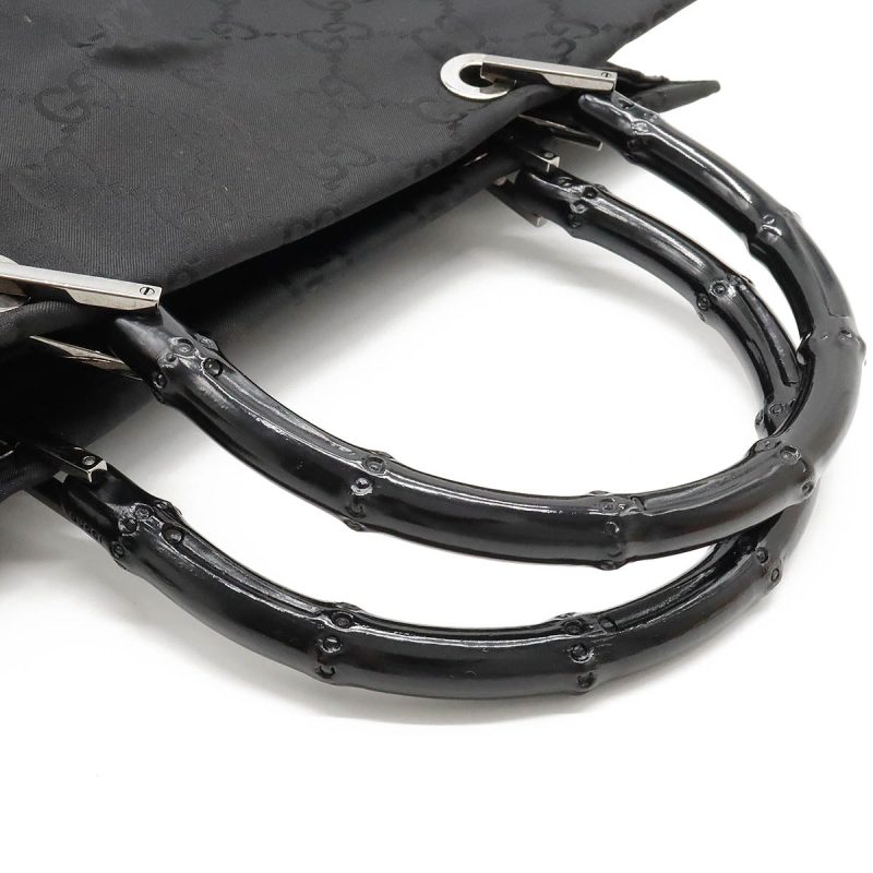 Gucci Nylon Bamboo Handbag Black - Barde - Image 4
