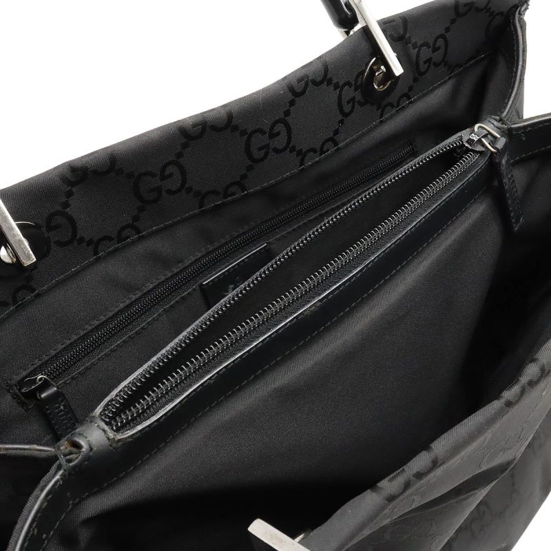 Gucci Nylon Bamboo Handbag Black - Barde - Image 5