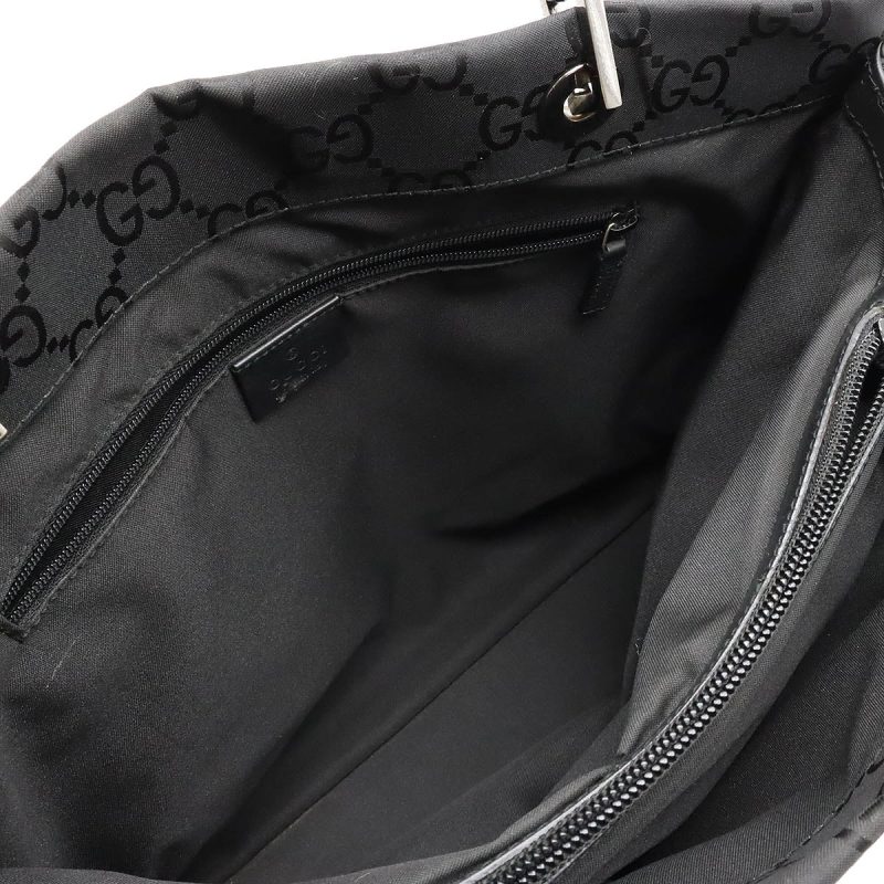 Gucci Nylon Bamboo Handbag Black - Barde - Image 6
