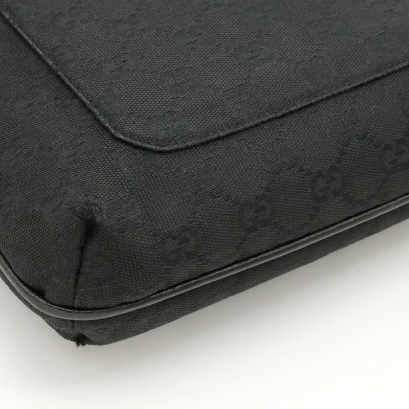 Gucci GG Canvas Leather Shoulder Bag Black - Barde - Image 3