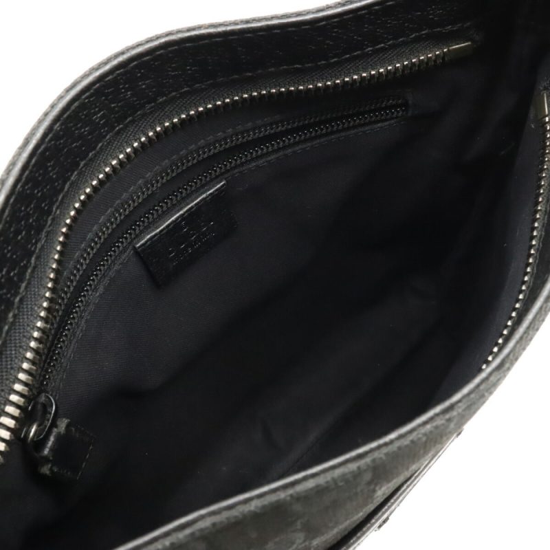 Gucci GG Canvas Leather Shoulder Bag Black - Barde - Image 5