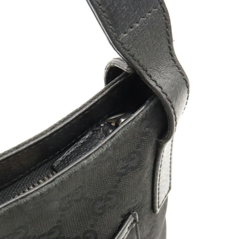 Gucci GG Canvas Leather Shoulder Bag Black - Barde - Image 6
