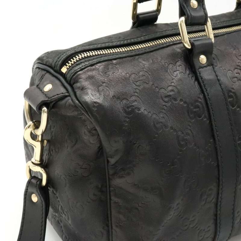Gucci Leather 2WAY Handbag Mini Boston Black - Barde - Image 7