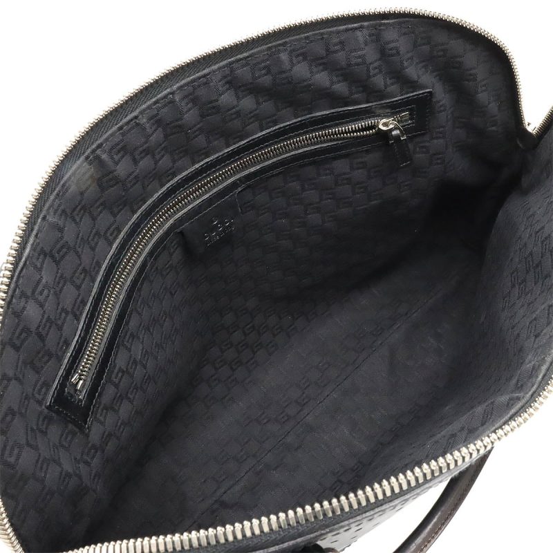 Gucci Leather Interlocking G Shoulder Bag Black - Barde - Image 5