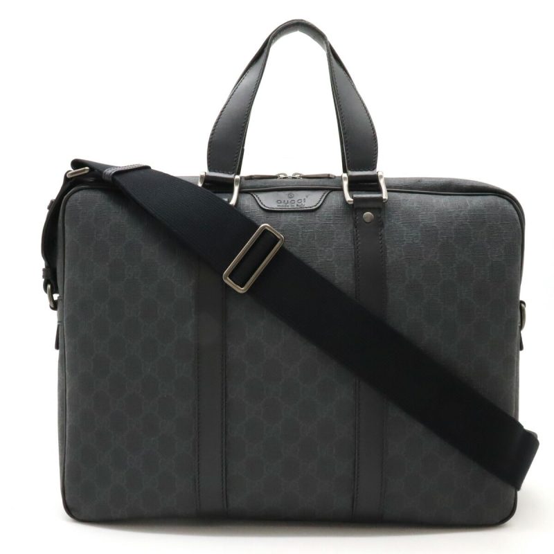 Gucci GG Supreme Business Briefcase Dark Gray - Barde