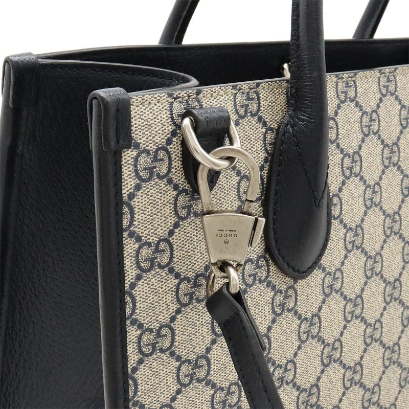 Gucci GG Small Tote Bag 2WAY Ivory Navy - Barde - Image 6
