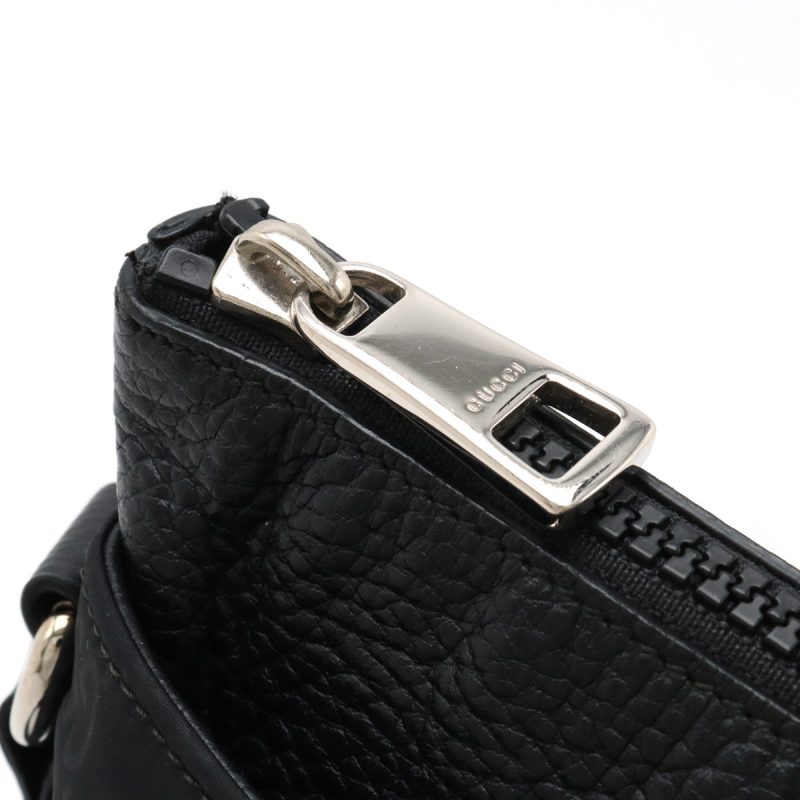 Gucci Nylon Leather Shoulder Bag Black - Barde - Image 5
