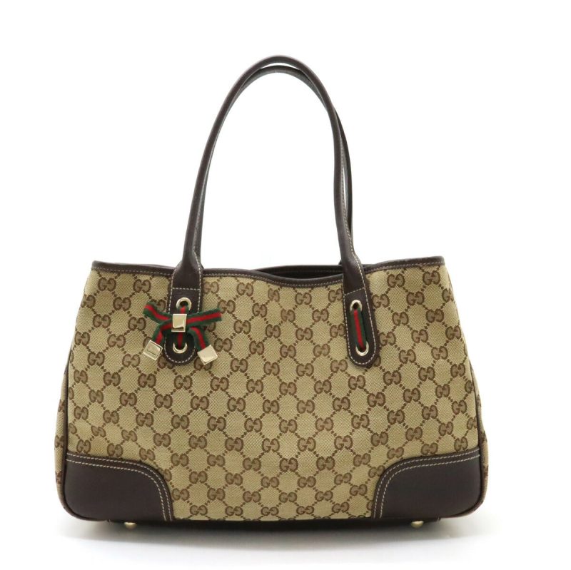 Gucci GG Canvas Princy Ribbon Tote Bag 163805 - Barde