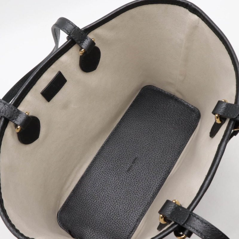 Gucci Double G Small Leather Tote Bag Black - Barde - Image 6