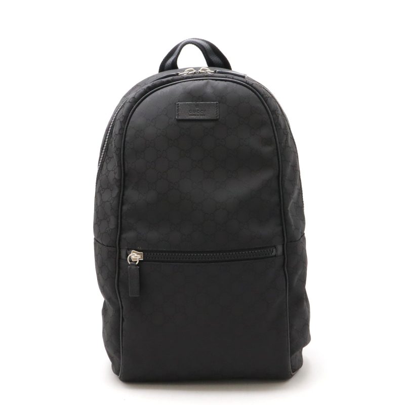 Gucci Nylon Leather Backpack Black - Barde