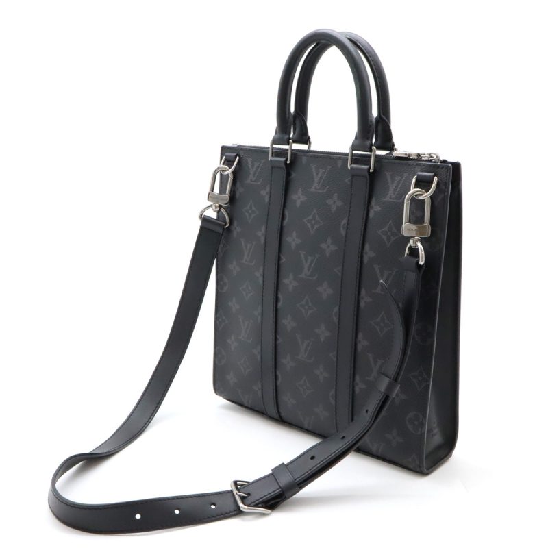Louis Vuitton Monogram Eclipse Canvas/Leather Sac Plat Cross Handbag Tote M46456 - Barde - Image 2