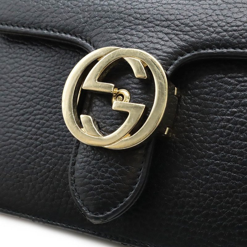 Gucci Leather Interlocking G Chain Shoulder Bag - Barde - Image 8