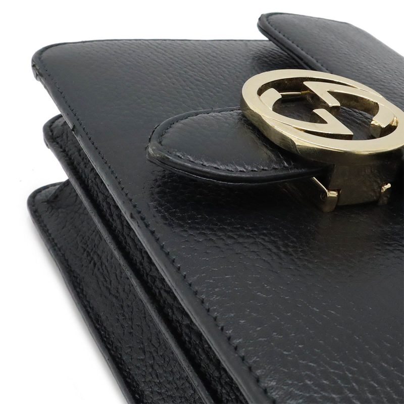 Gucci Leather Interlocking G Chain Shoulder Bag - Barde - Image 9