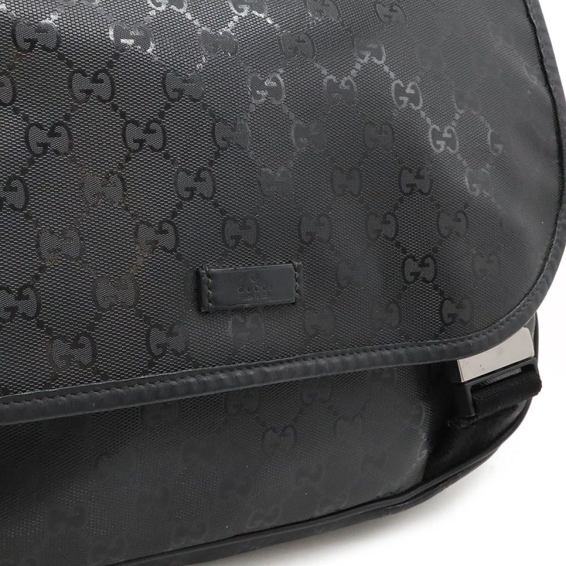 Gucci GG Imprime Shoulder Bag Black PVC Leather - Barde - Image 9