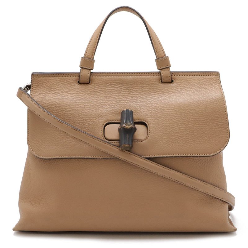 Gucci Bamboo Daily Medium Leather Top Handle Bag - Barde