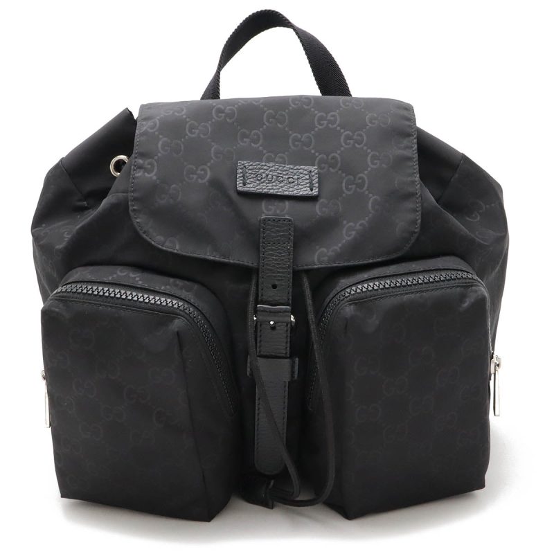 Gucci Nylon Leather Backpack Black - Barde