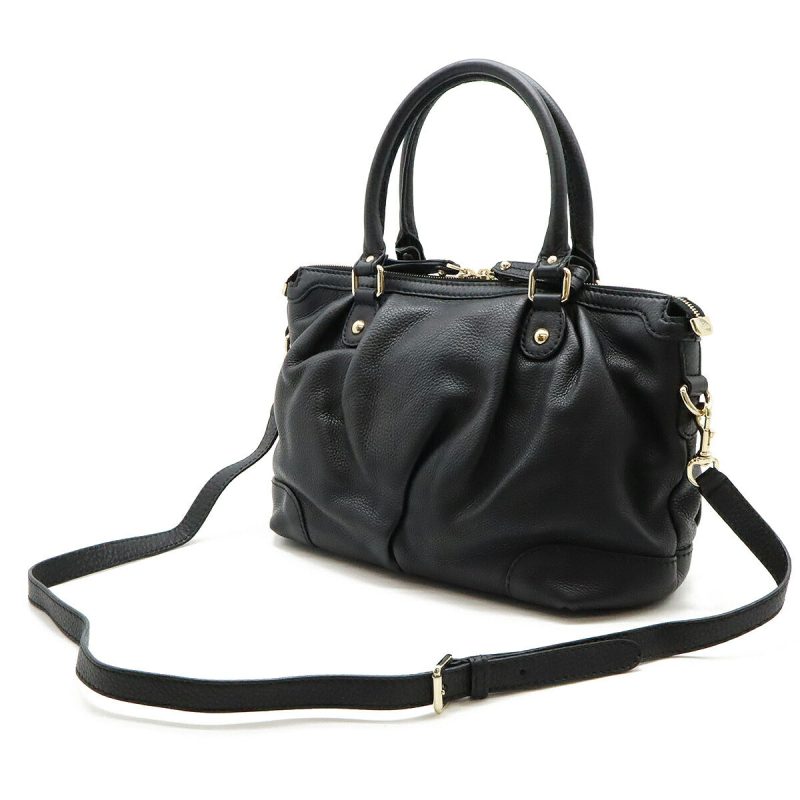 Gucci Sukey Leather 2WAY Tote Handbag Black - Barde - Image 2
