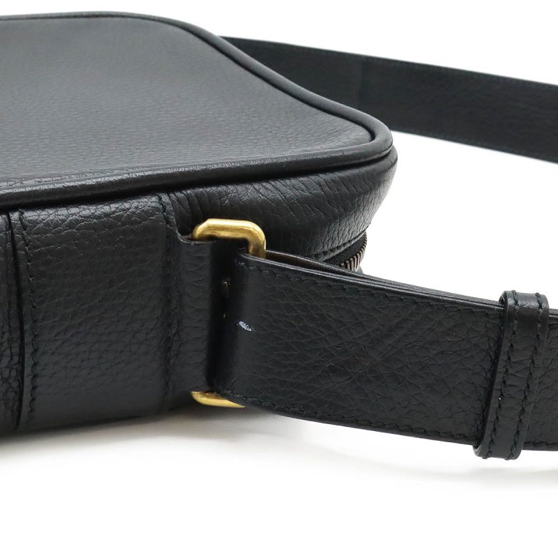 Gucci Leather Print Messenger Bag Black - Barde - Image 8