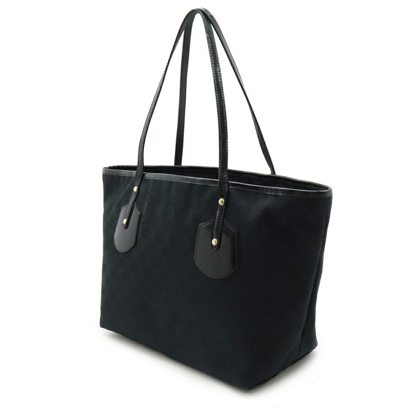 Gucci Canvas Patent Leather Logo Charm Tote Bag - Barde - Image 2