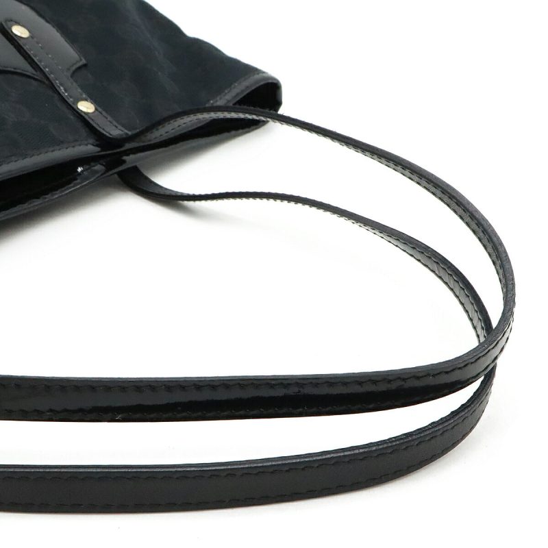 Gucci Canvas Patent Leather Logo Charm Tote Bag - Barde - Image 4