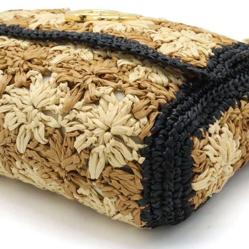 Gucci GG Marmont Raffia Leather Shoulder Bag - Barde - Image 3