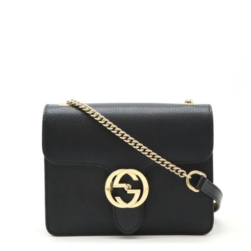 Gucci Leather Interlocking G Chain Shoulder Bag - Barde