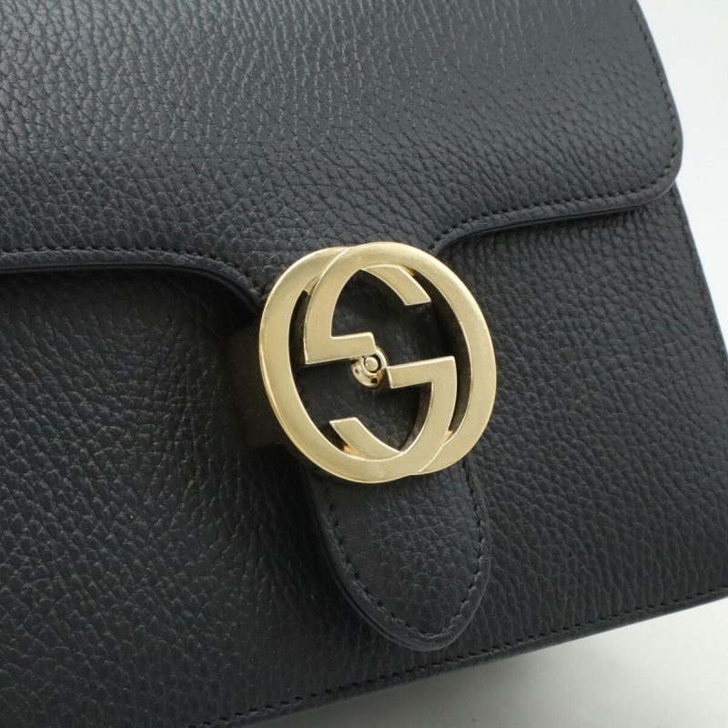 Gucci Leather Interlocking G Chain Shoulder Bag - Barde - Image 9
